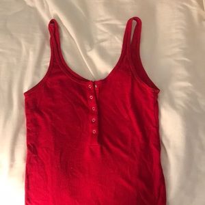 Ribbed red tank top from Brandy Melville